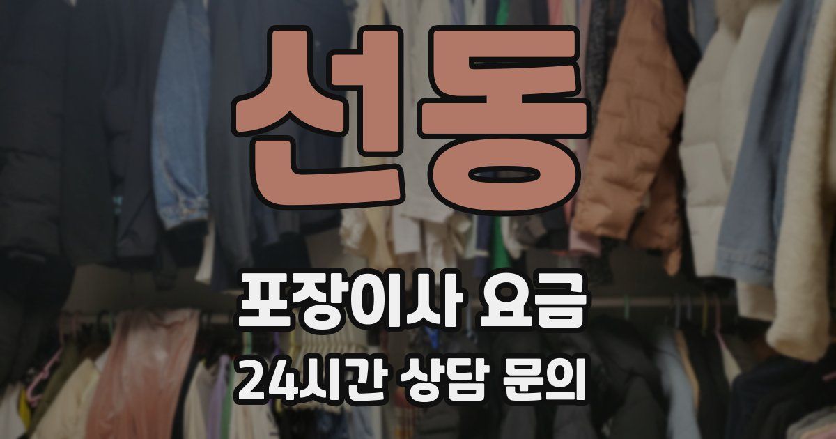 선동 포장이사 요금