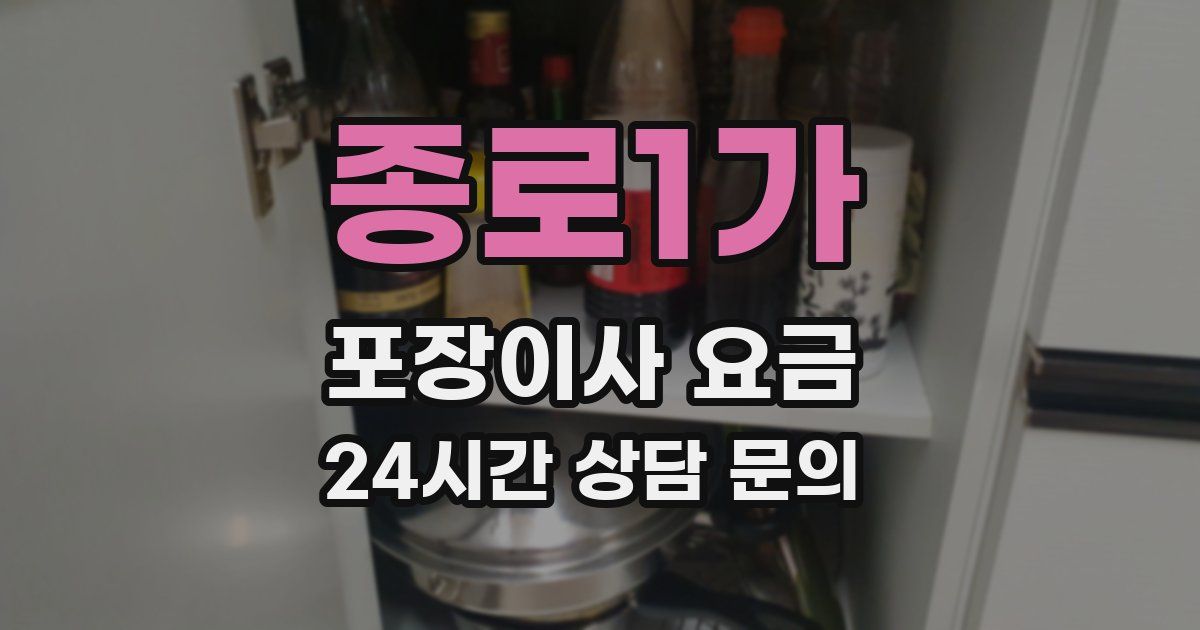 종로1가 포장이사 요금