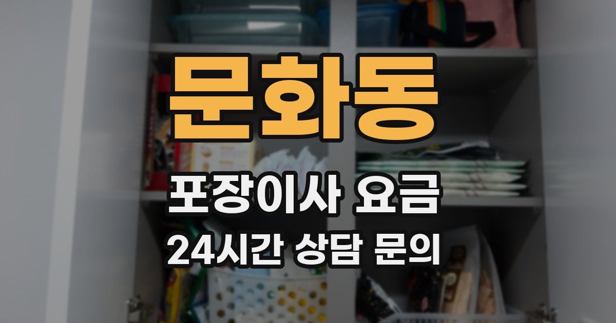 문화동 포장이사 요금