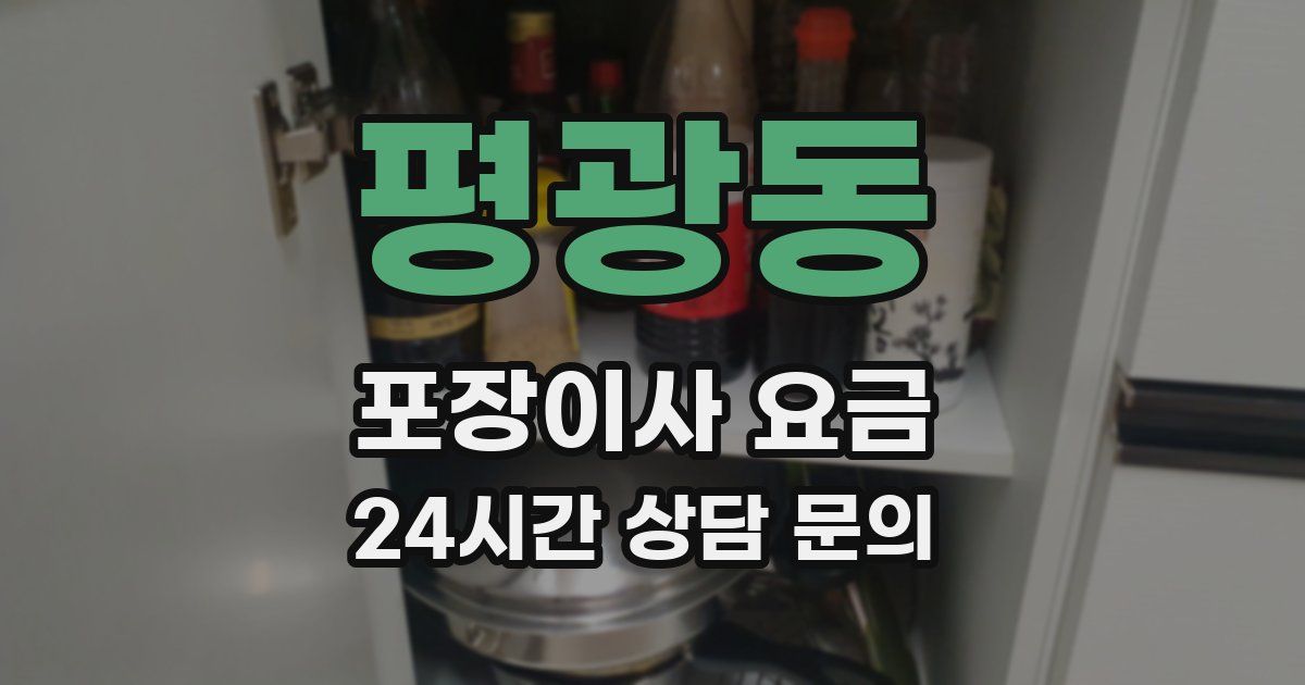 평광동 포장이사 요금