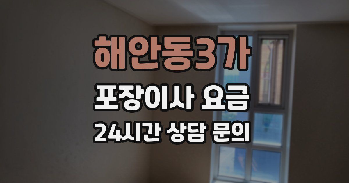해안동3가 포장이사 요금