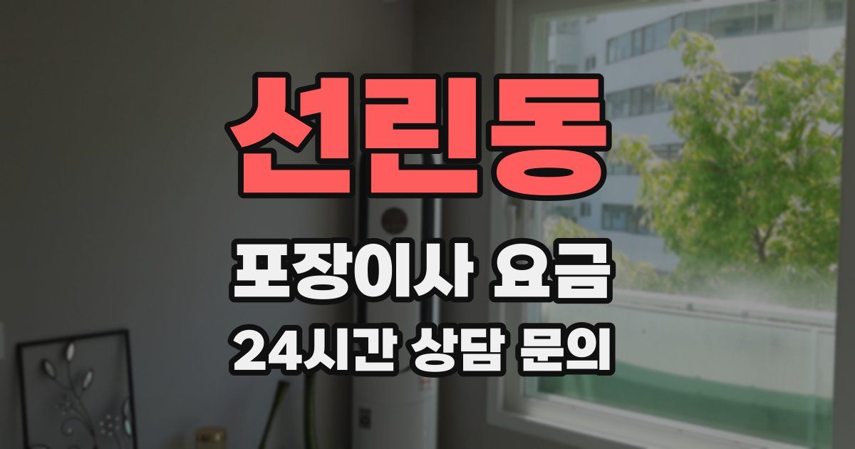 선린동 포장이사 요금