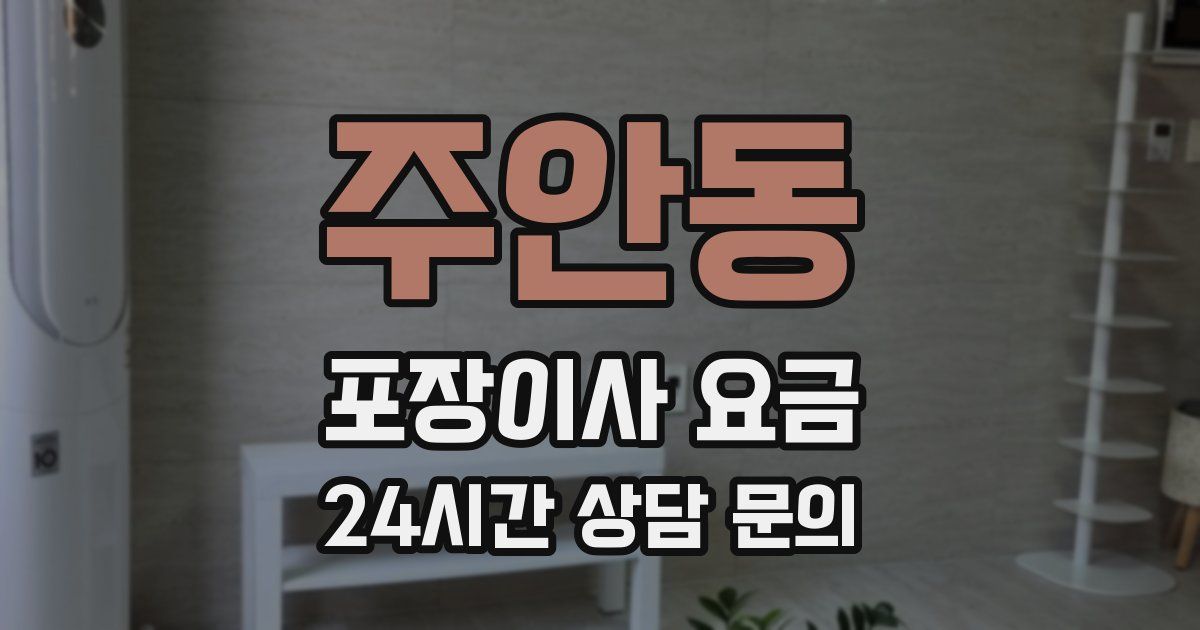 주안동 포장이사 요금