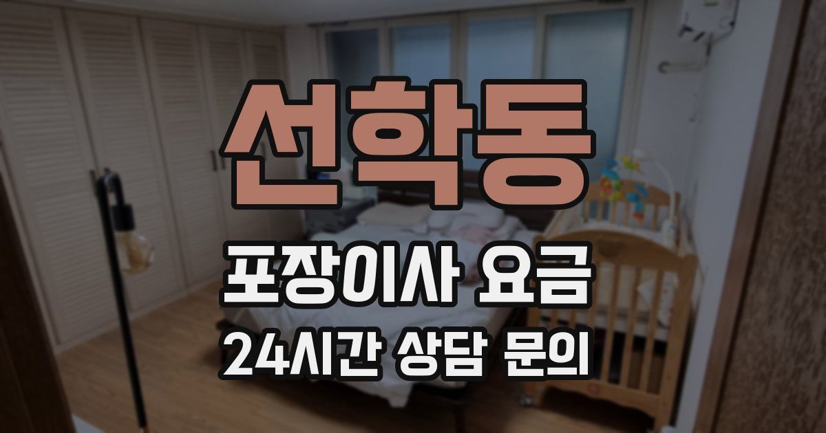 선학동 포장이사 요금