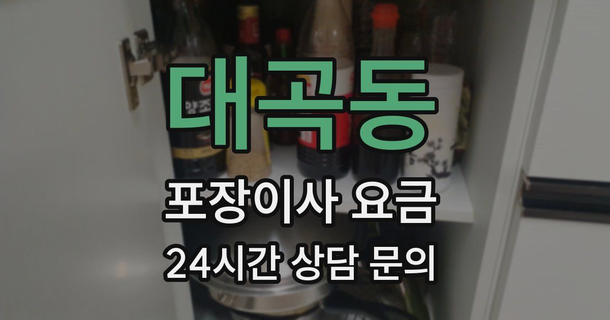 대곡동 포장이사 요금