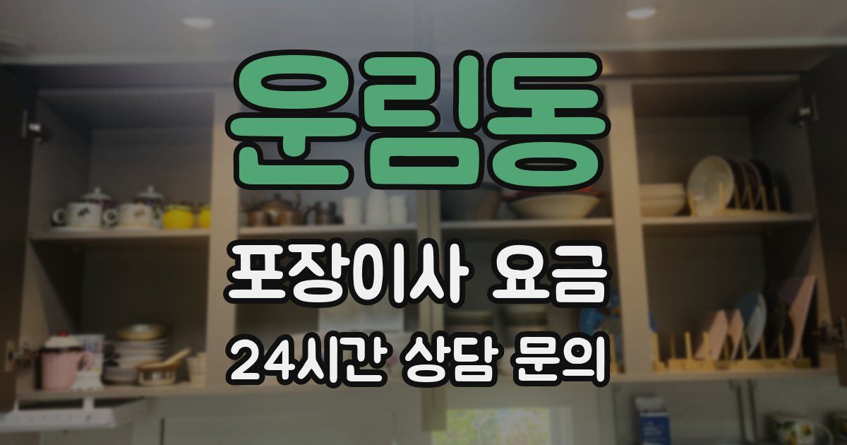 운림동 포장이사 요금