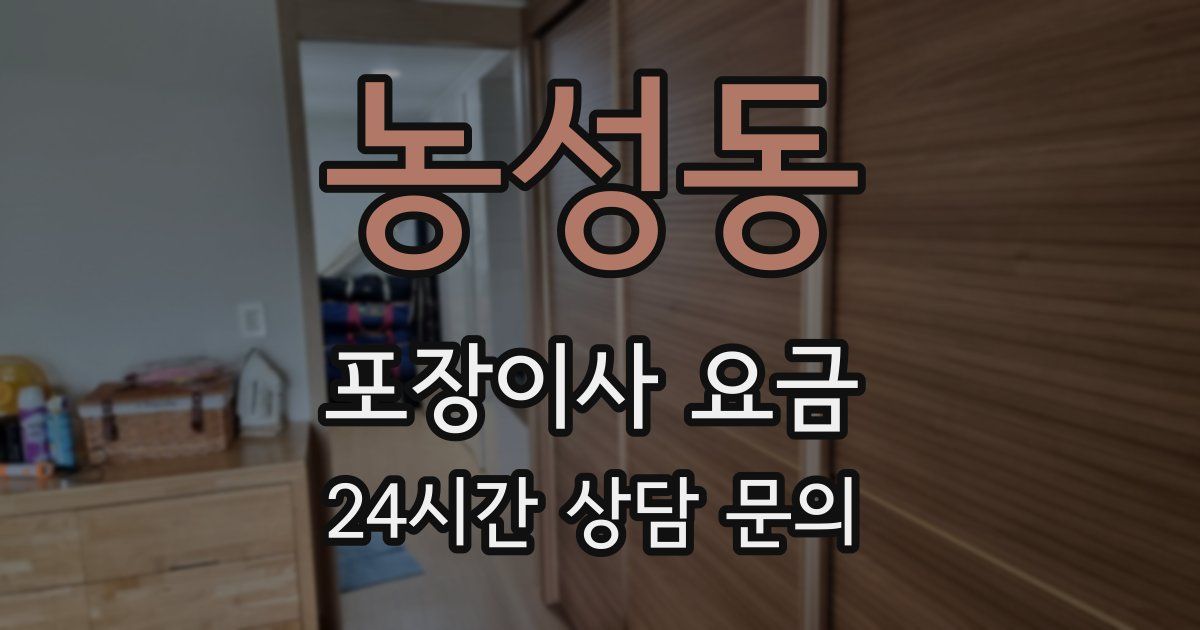 농성동 포장이사 요금