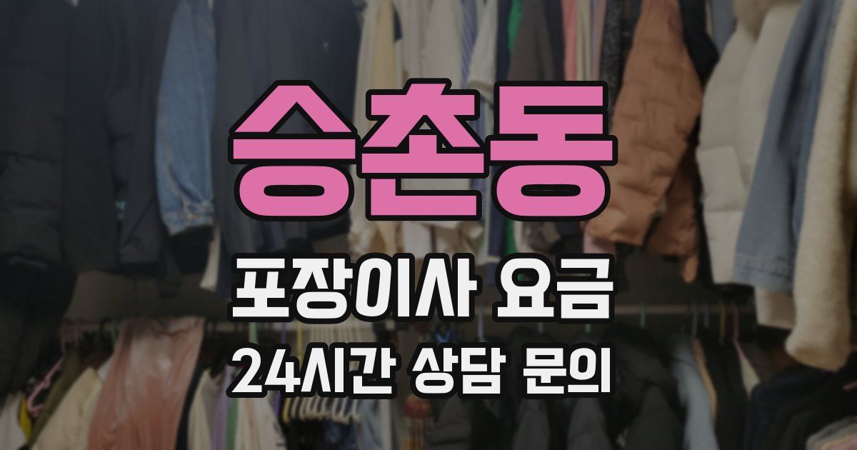 승촌동 포장이사 요금