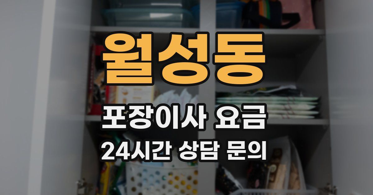 월성동 포장이사 요금