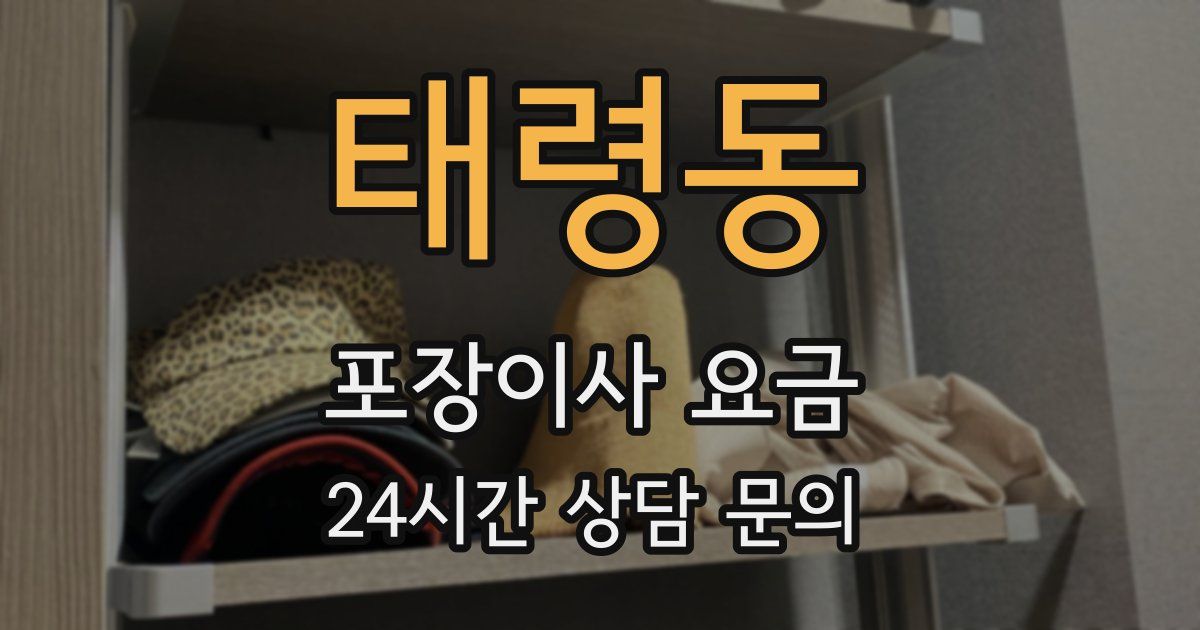 태령동 포장이사 요금
