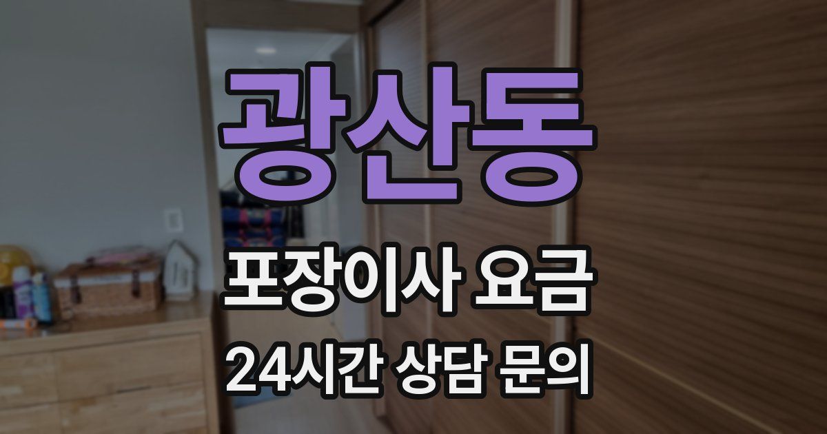 광산동 포장이사 요금