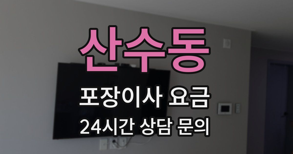 산수동 포장이사 요금