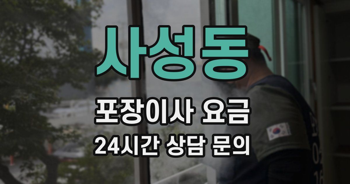 사성동 포장이사 요금