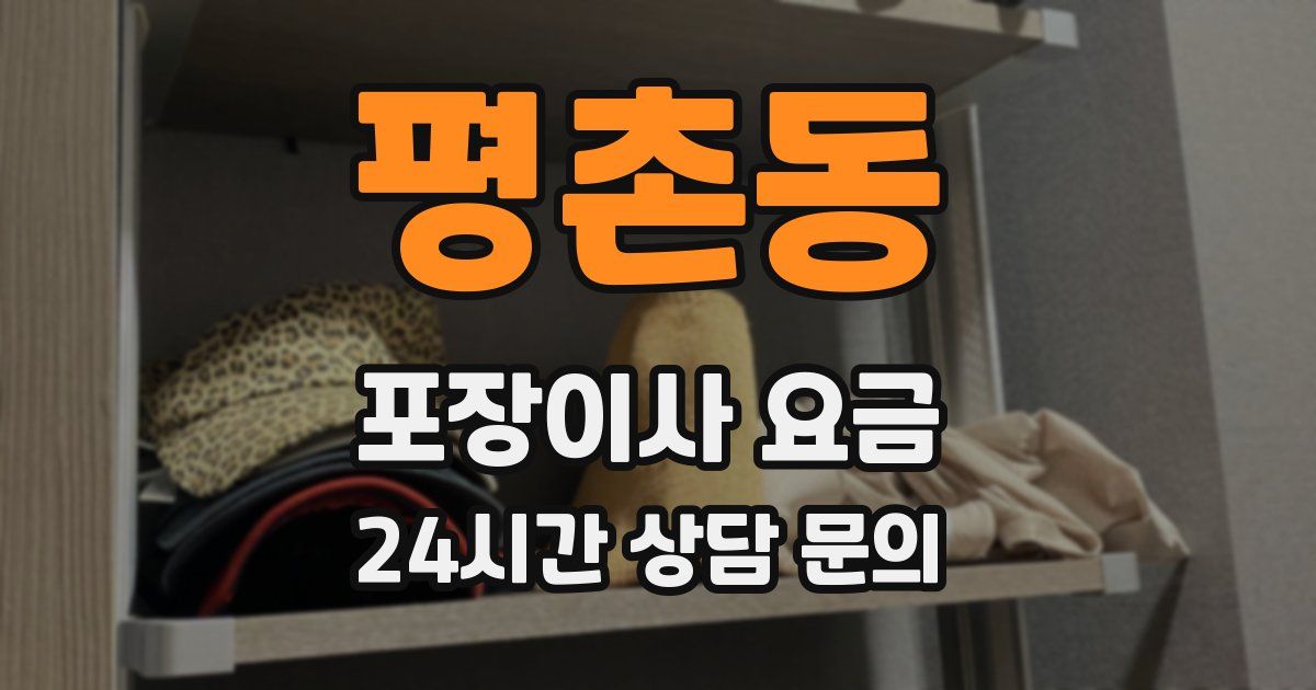 평촌동 포장이사 요금