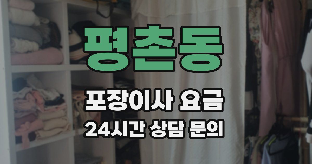 평촌동 포장이사 요금
