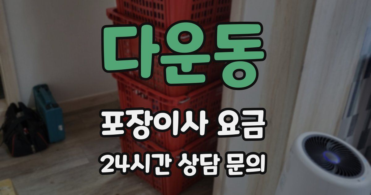 다운동 포장이사 요금