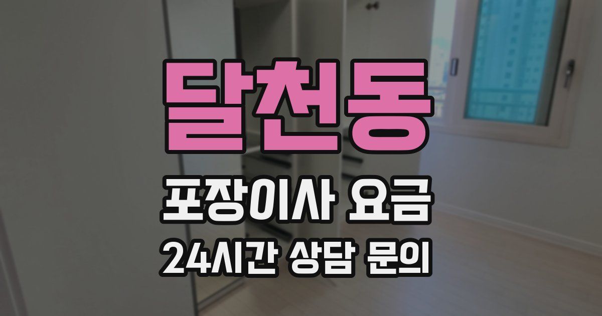 달천동 포장이사 요금