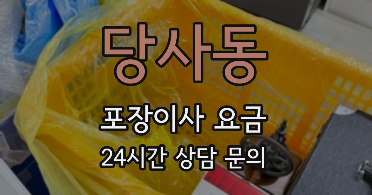 당사동 포장이사 요금