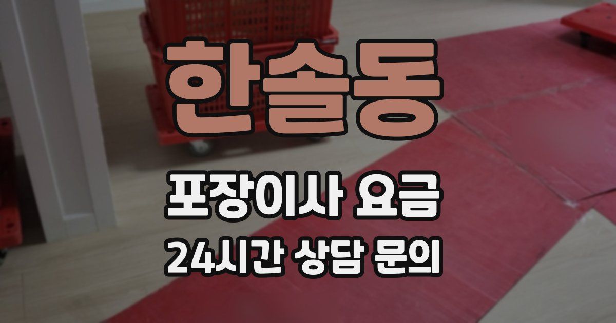 한솔동 포장이사 요금