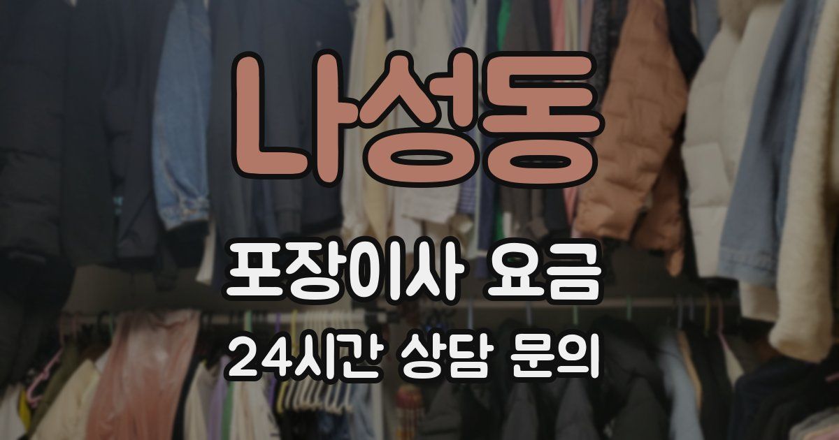 나성동 포장이사 요금