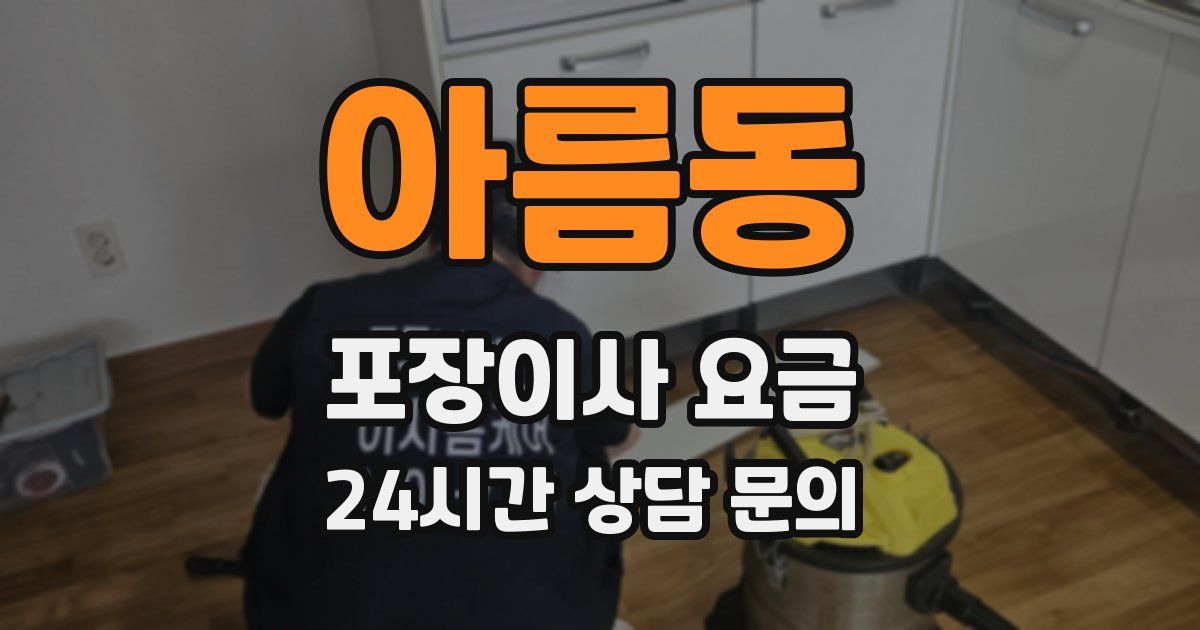 아름동 포장이사 요금
