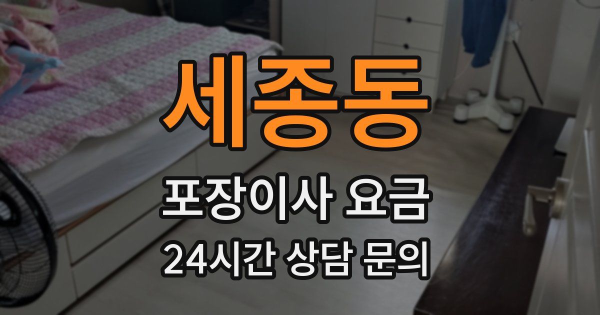 세종동 포장이사 요금