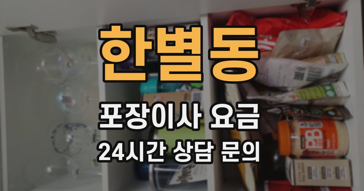 한별동 포장이사 요금