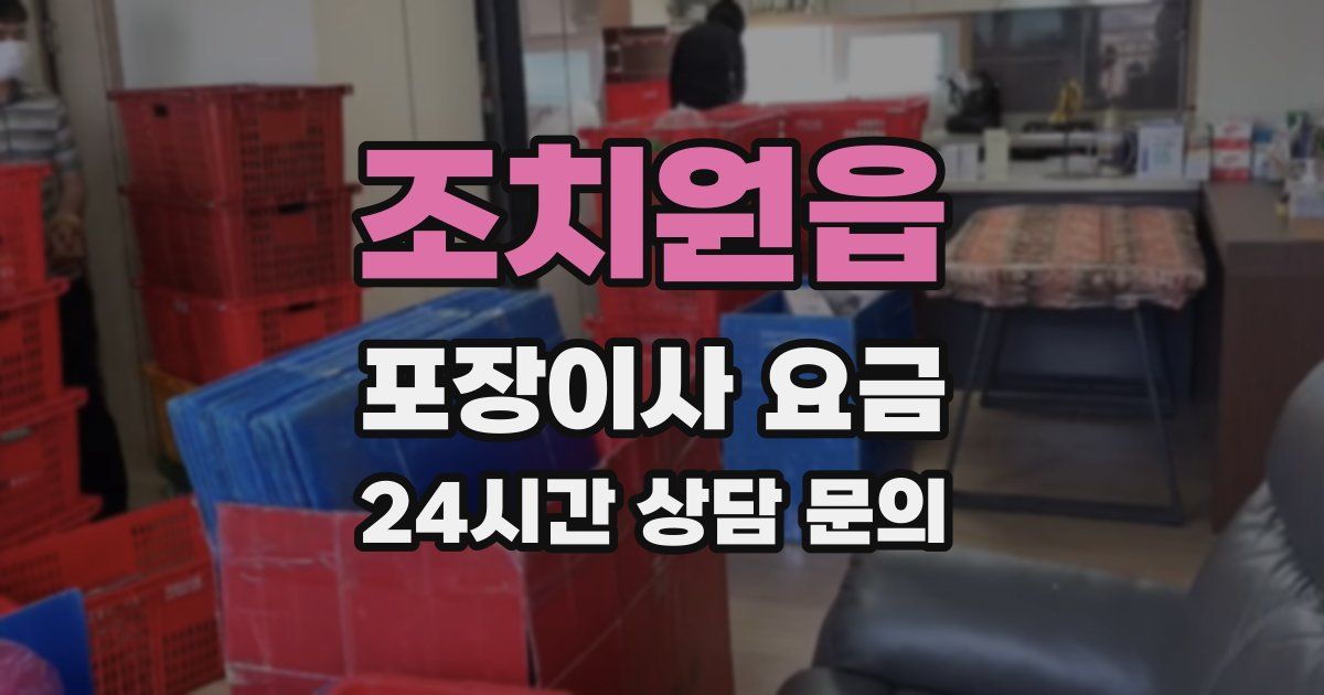 조치원읍 포장이사 요금