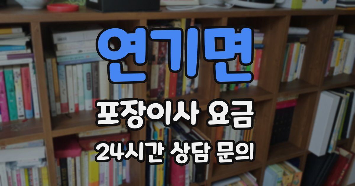 연기면 포장이사 요금