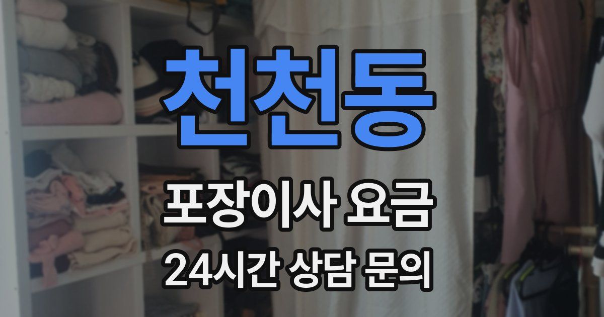천천동 포장이사 요금