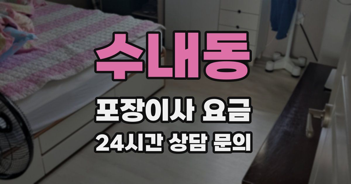 수내동 포장이사 요금