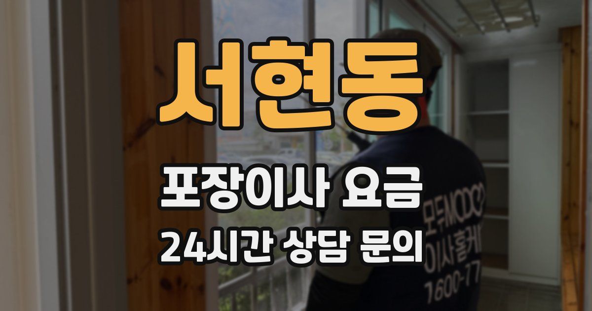 서현동 포장이사 요금