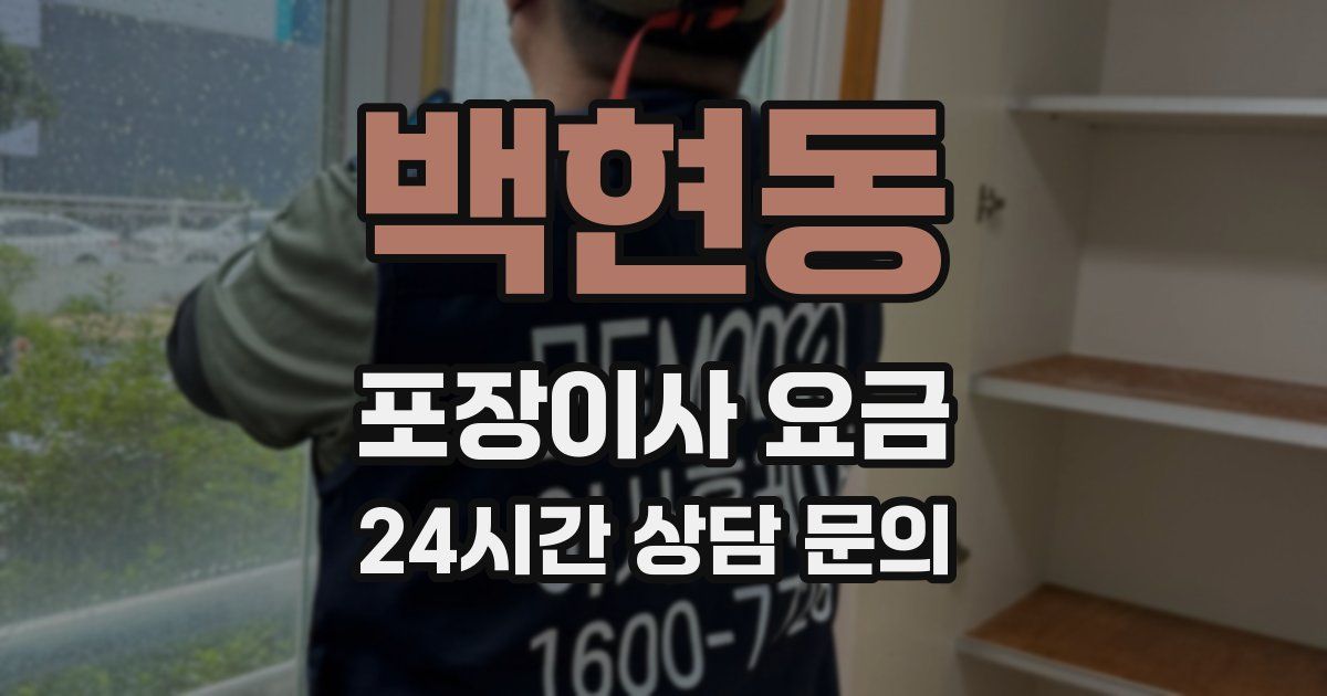 백현동 포장이사 요금