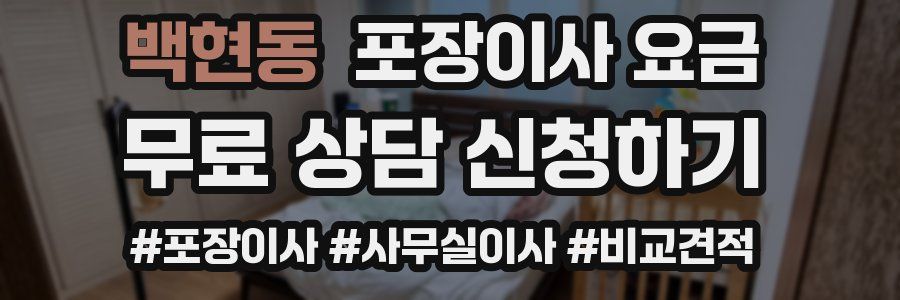 백현동 포장이사 요금