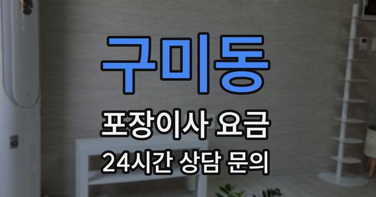 구미동 포장이사 요금