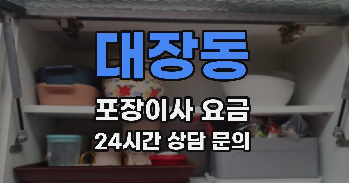 대장동 포장이사 요금