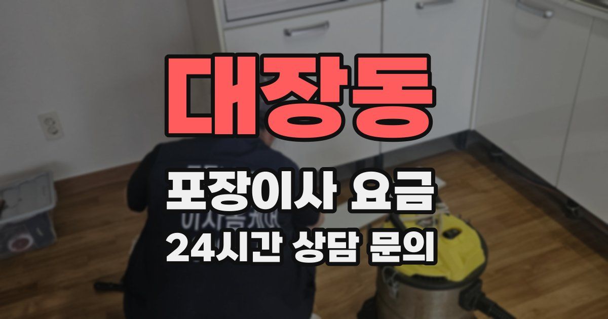 대장동 포장이사 요금