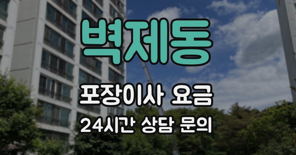 벽제동 포장이사 요금