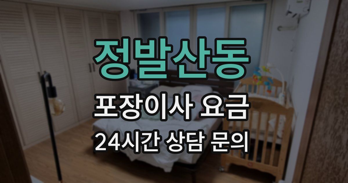 정발산동 포장이사 요금