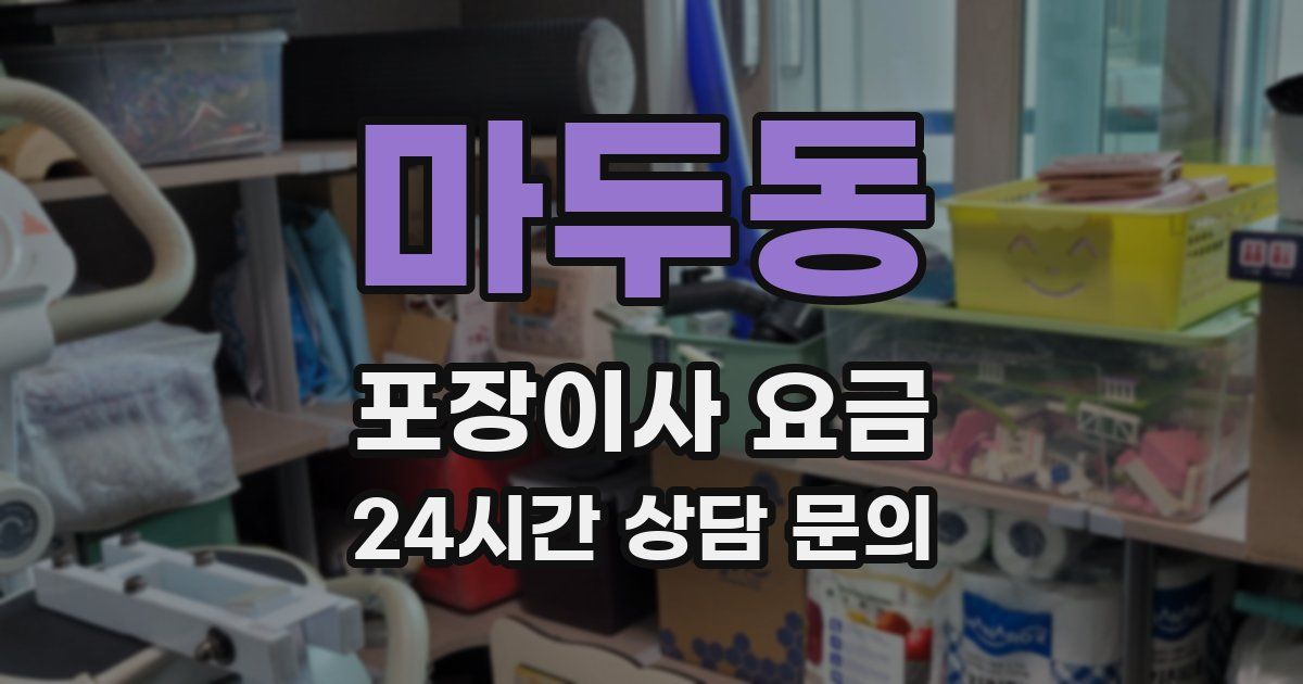 마두동 포장이사 요금