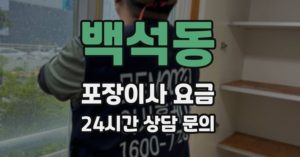 백석동 포장이사 요금