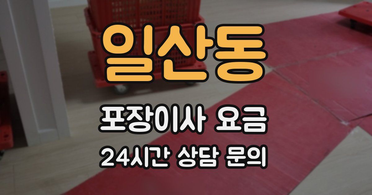 일산동 포장이사 요금