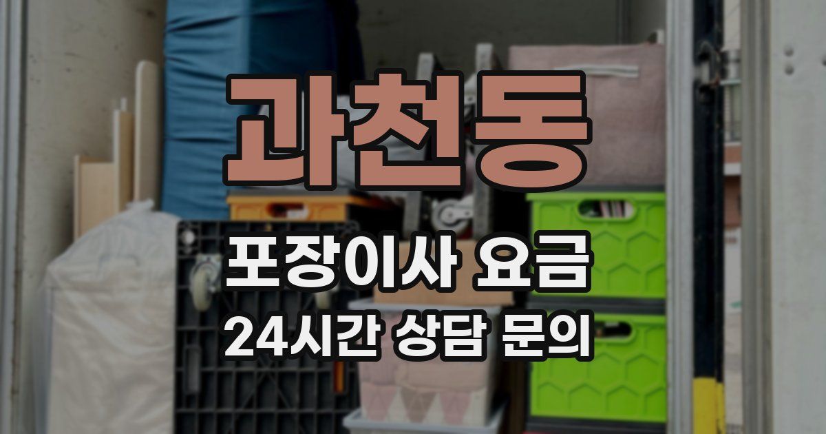 과천동 포장이사 요금