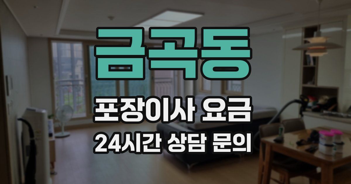 금곡동 포장이사 요금