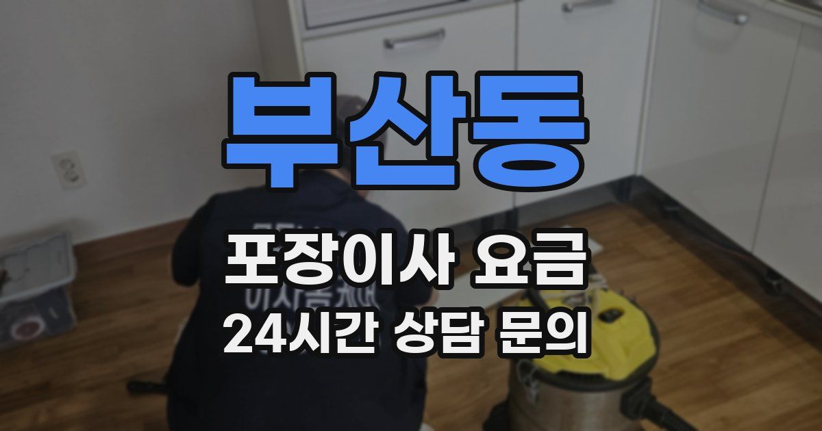 부산동 포장이사 요금