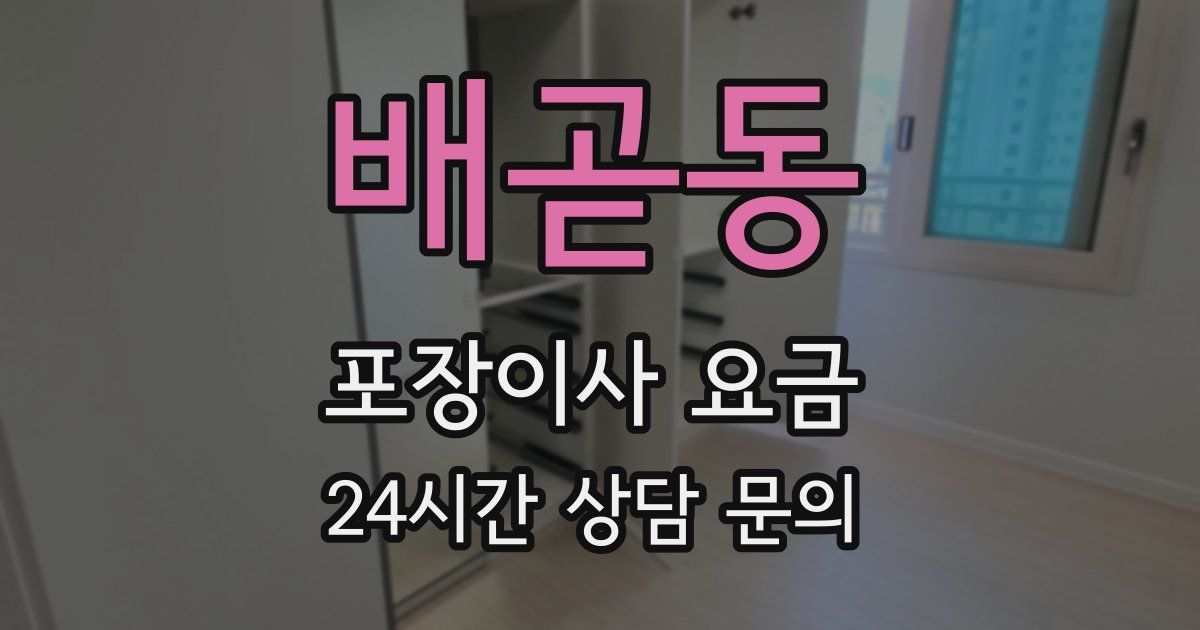 배곧동 포장이사 요금