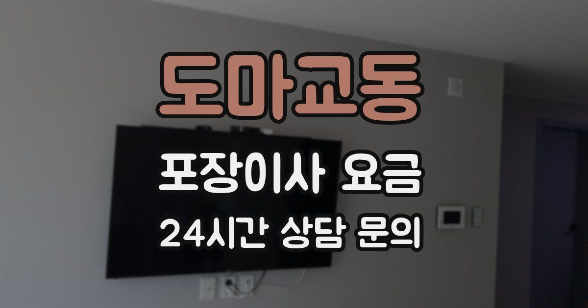 도마교동 포장이사 요금