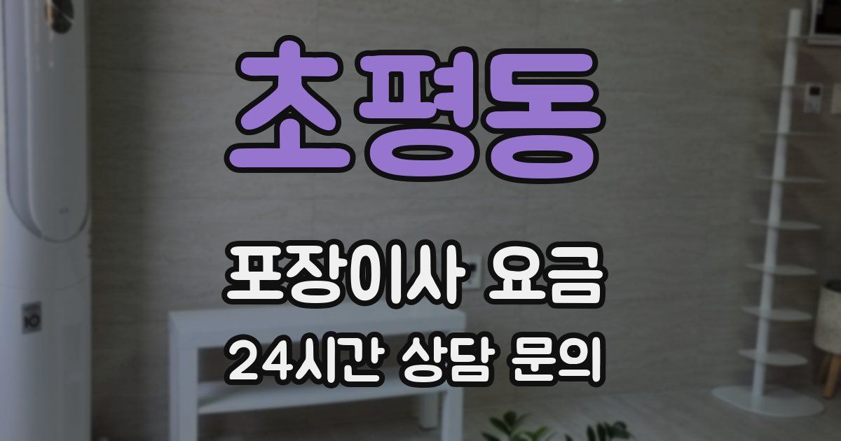 초평동 포장이사 요금