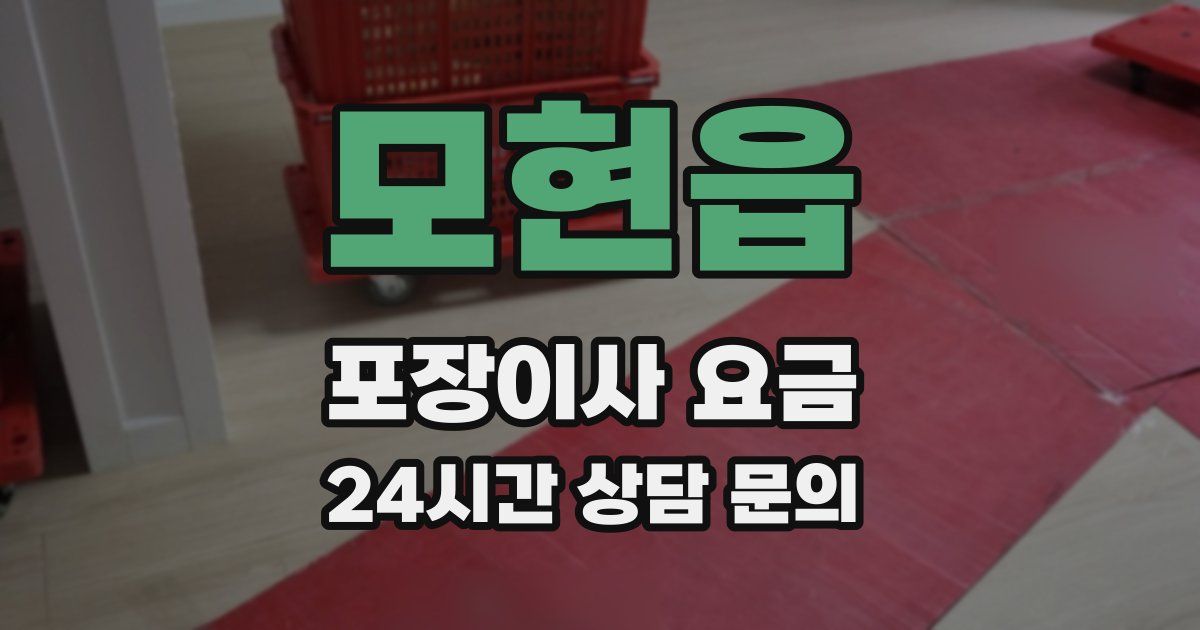 모현읍 포장이사 요금