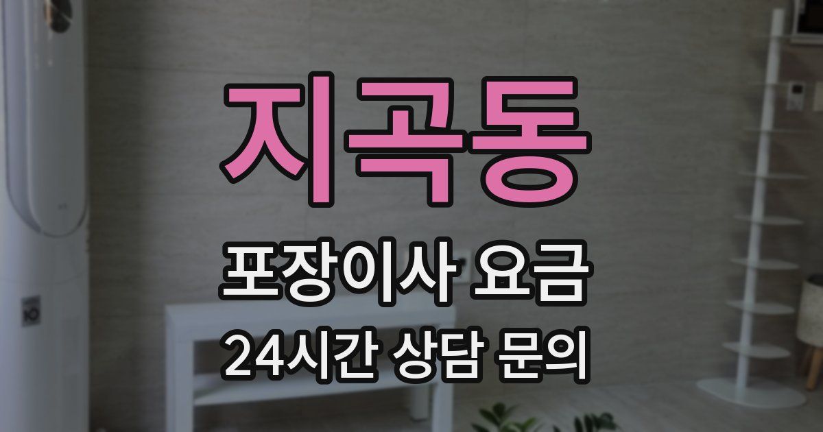 지곡동 포장이사 요금